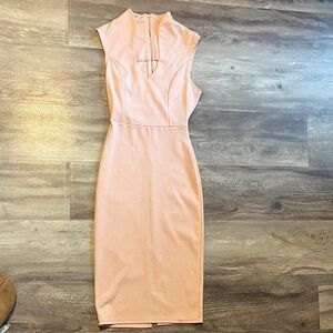 Almost Famous Peach Midi Dress